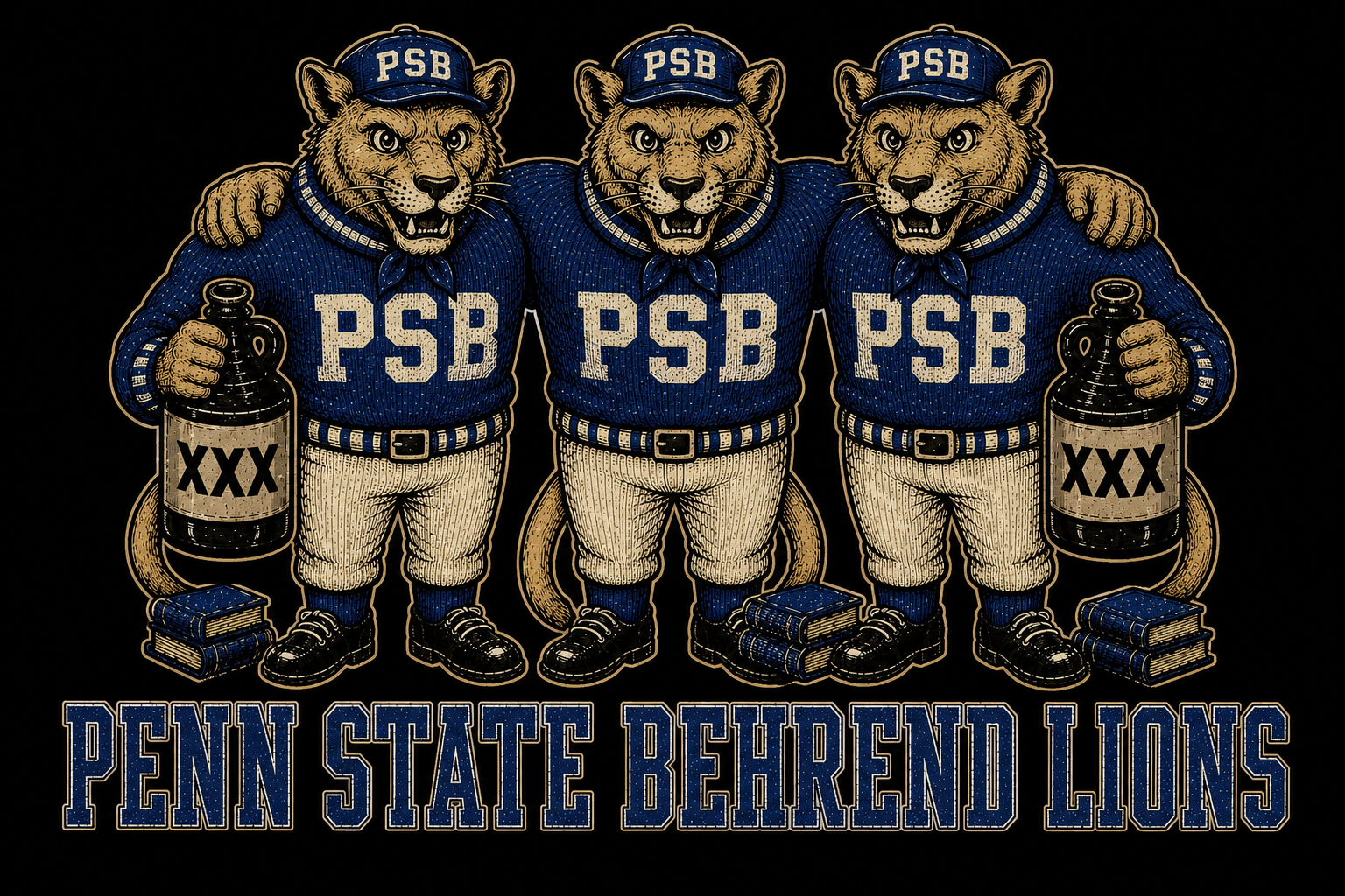 Penn State Behrend Lions Three-Lion Graphic