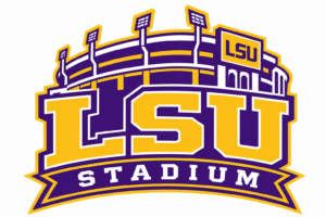 LSU Stadium Purple and Gold Graphic Wall Art