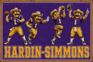 Hardin-Simmons Cowboy Football Vintage-Style Wall Art