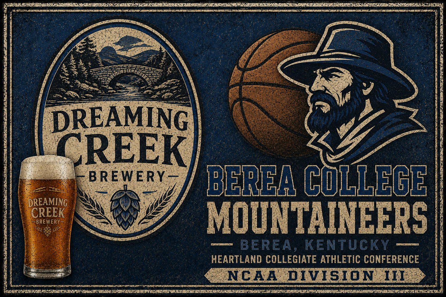 Berea College Mountaineers Brewery Vintage-Style Wall Art