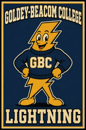 Goldey-Beacom College GBC Lightning Character Wall Art
