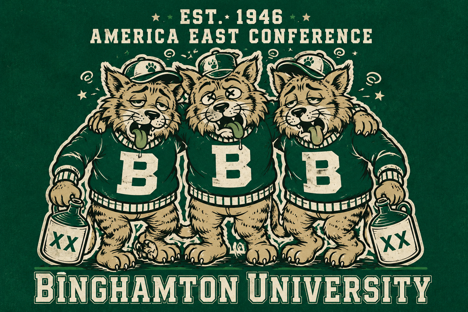 Binghamton University Bearcats America East Vintage-Style Wall Art