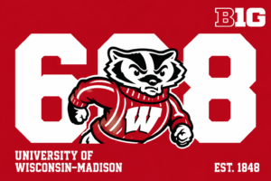 Wisconsin Big 8 Badger Red and White Wall Art