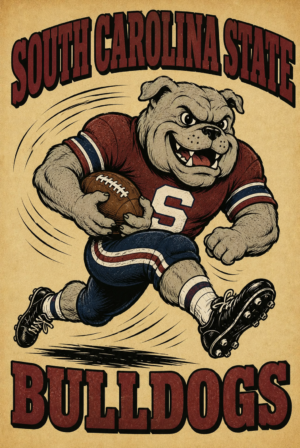 South Carolina State Bulldogs Football Bulldog Graphic Wall Art
