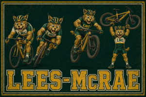 Vintage-Style Lees-Mcrae Cycling Cats Wall Art