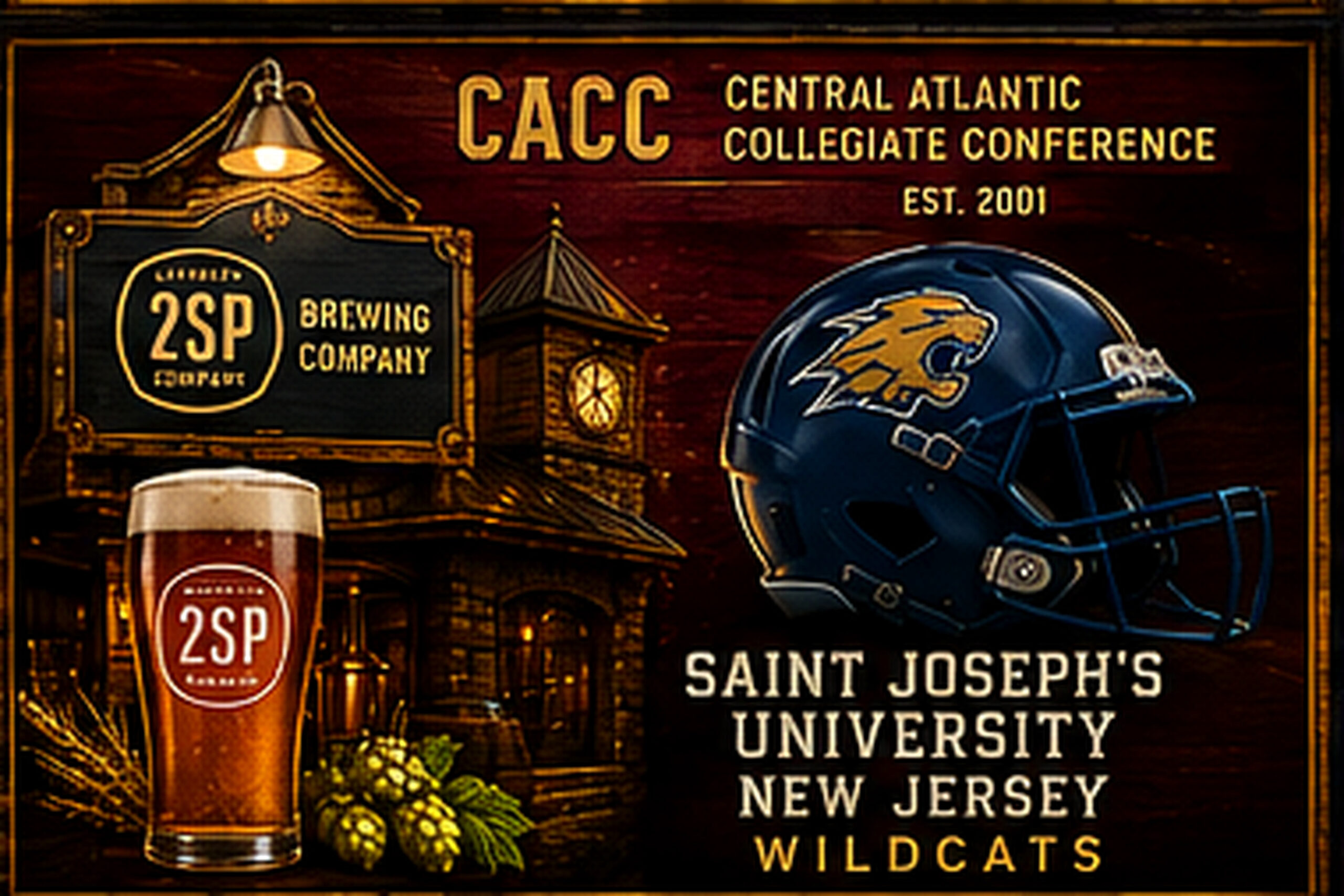 Saint Joseph’s Wildcats CACC Beer-Themed Wall Art