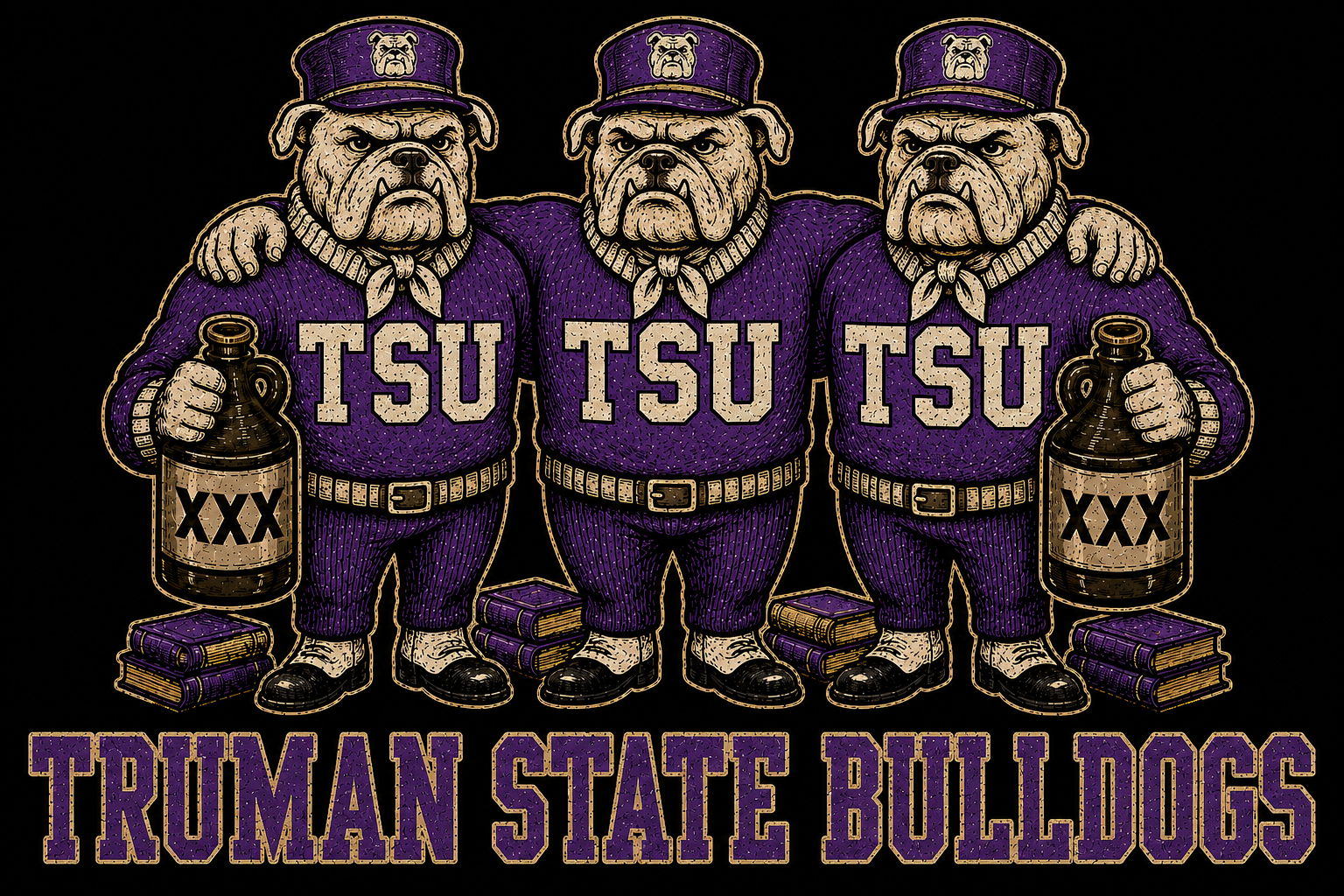 Truman State Bulldogs Triple Bulldog Graphic