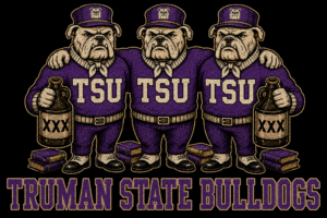 Truman State Bulldogs Three Bulldog Purple Graphic
