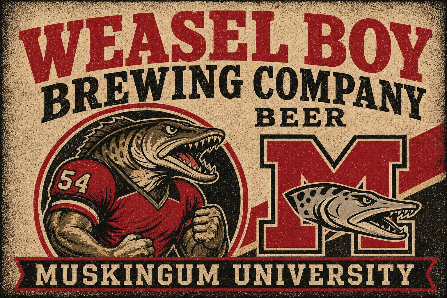 Weasel Boy Brewing Company Muskingum University Beer Wall Art