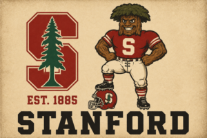 Vintage-Style Stanford Football Tree S Wall Art Design
