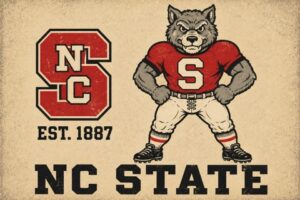 NC State Wolfpack Mascot Vintage-Style Wall Art