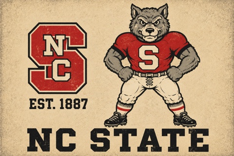 NC State Wolfpack Mascot Vintage-Style Wall Art