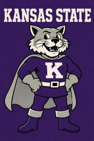 Kansas State Wildcat Mascot Purple Wall Art