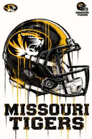 Missouri Tigers Football Helmet Graphic Wall Art