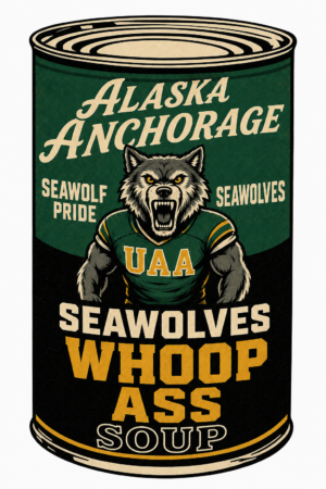 Alaska Anchorage Seawolves Whoop Ass Soup Can Wall Art