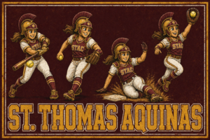 St. Thomas Aquinas Softball Vintage-Style Wall Art