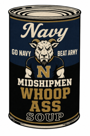 Navy Ram Midshipmen Whoop Ass Soup Can Graphic Print