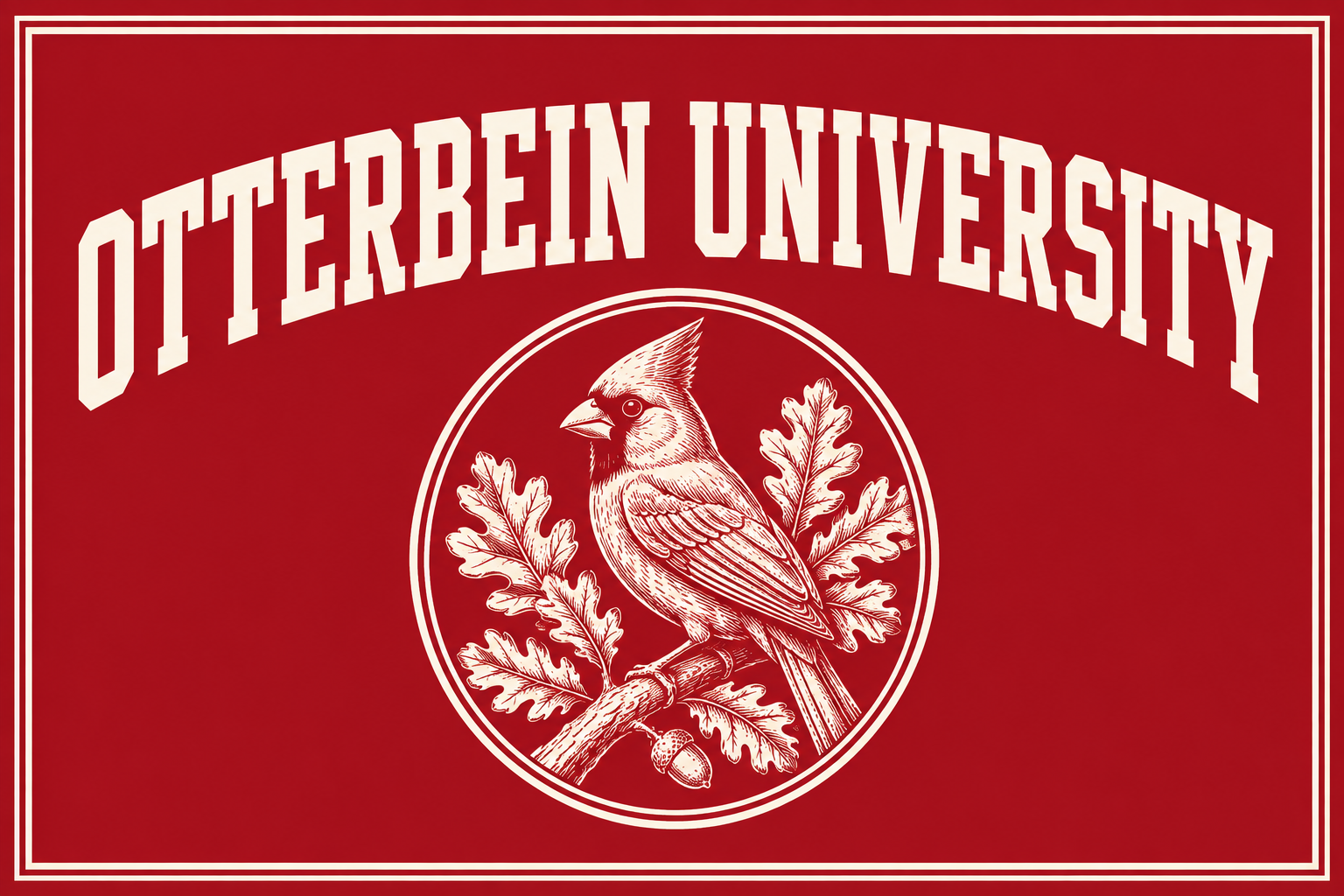 Otterbein University Cardinal and Oak Design Wall Art