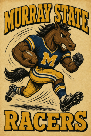 Murray State Racers Horse Football Wall Art