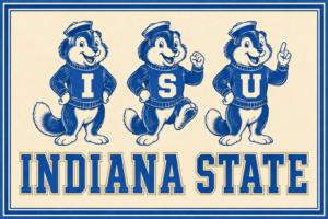 Indiana State Blue Mascot Trio Wall Art