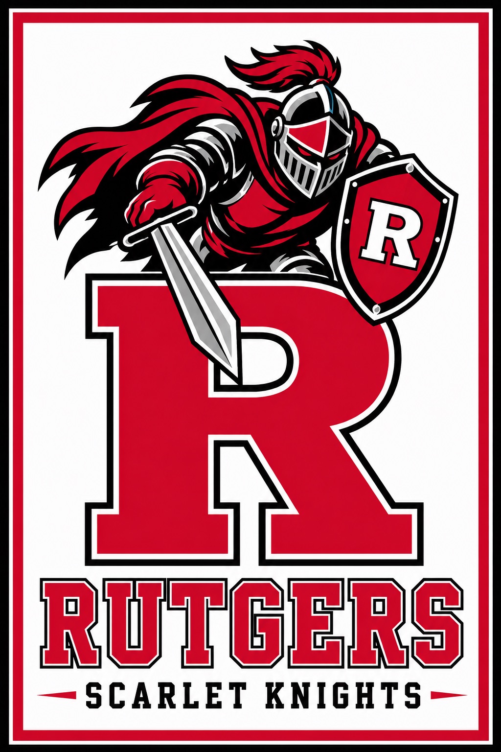Rutgers Scarlet Knights Knight Graphic Wall Art