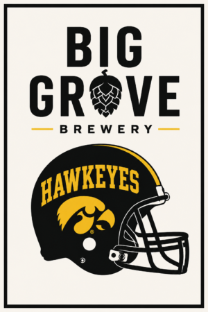 Big Grove Brewery Hawkeyes Helmet Wall Art Print