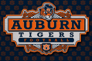 Auburn Tigers Football Tiger Sign-Style Wall Art
