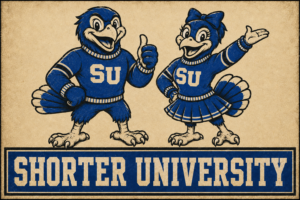 Shorter University Blue Bird Mascot Vintage Wall Art