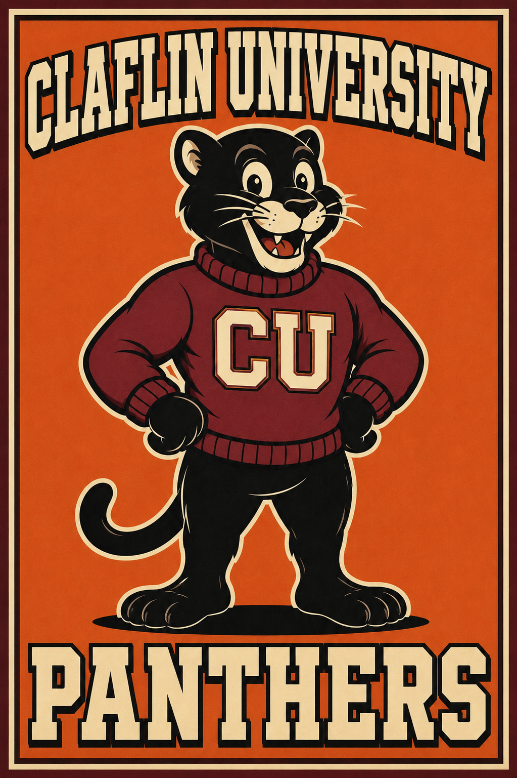 Claflin University Panthers Black Panther Wall Art Poster