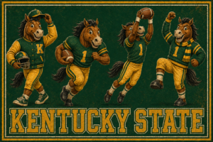 Kentucky State College Football Horses Vintage-Style Wall Art 12x8in Metal Sign