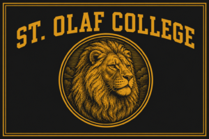 St. Olaf College Lion Black and Gold Wall Art