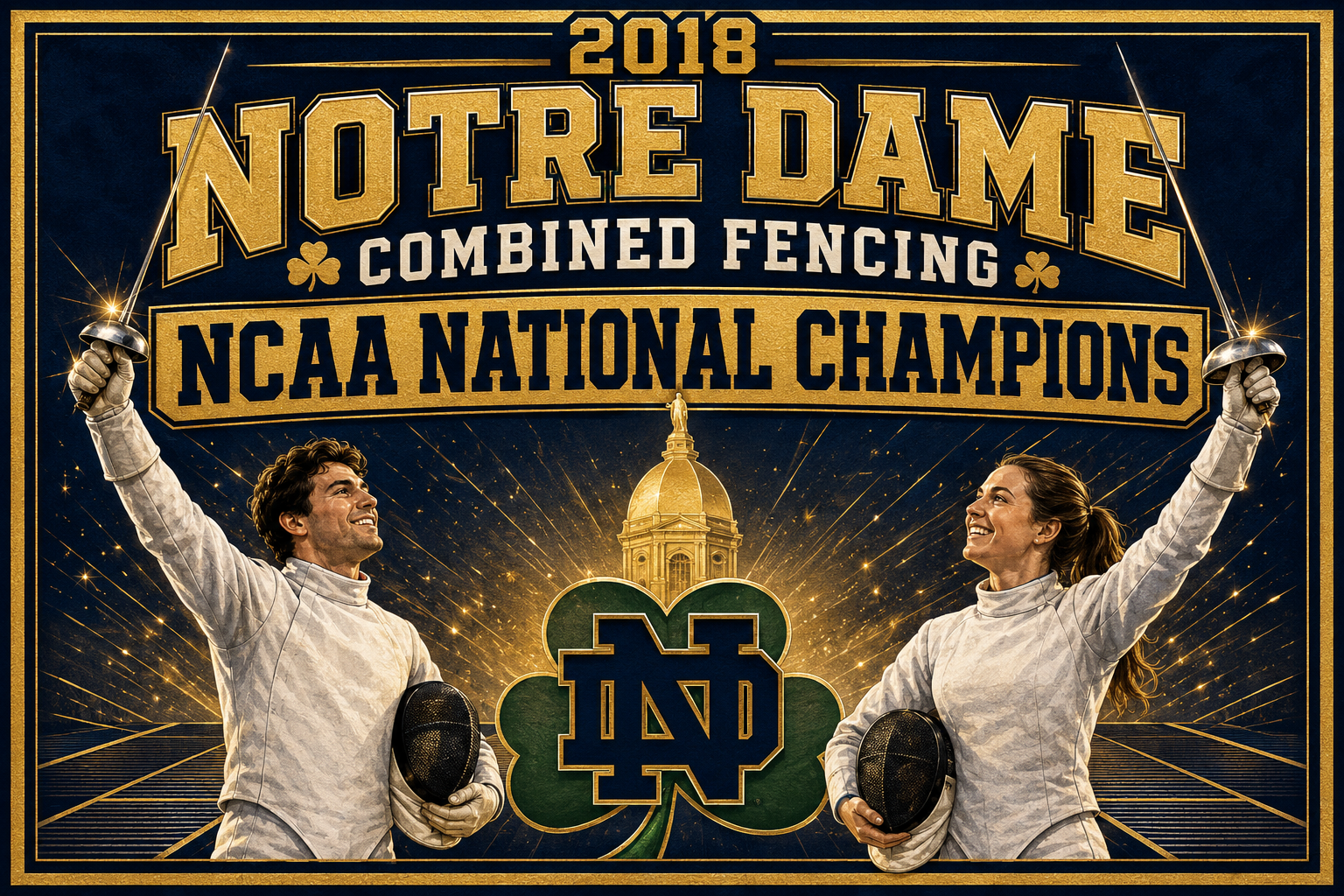 2018 Notre Dame Combined Fencing Championship Wall Art