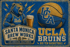 UCLA Bruins Bear Basketball & Santa Monica Brew Works Wall Art