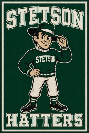 Vintage-Style Stetson Hatters Green Mascot Wall Art