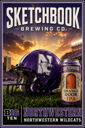 Sketchbook Brewing Co. Northwestern Wildcats Football Poster