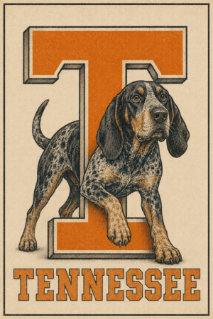 Tennessee Hound Dog Vintage-Style Wall Art