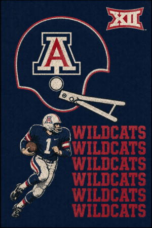 Arizona Wildcats Football Vintage-Style Wall Art
