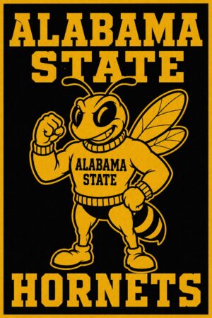 Alabama State Hornets Black and Gold Graphic Wall Art