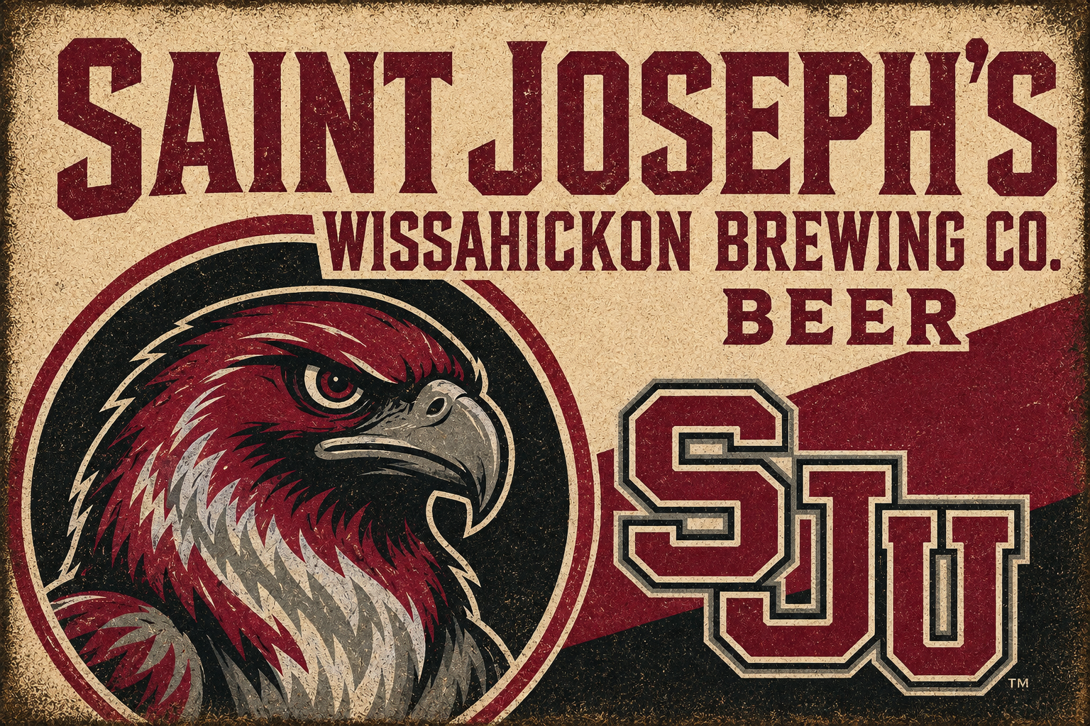 Saint Joseph’s Wissahickon Brewing Co. Eagle Beer Sign