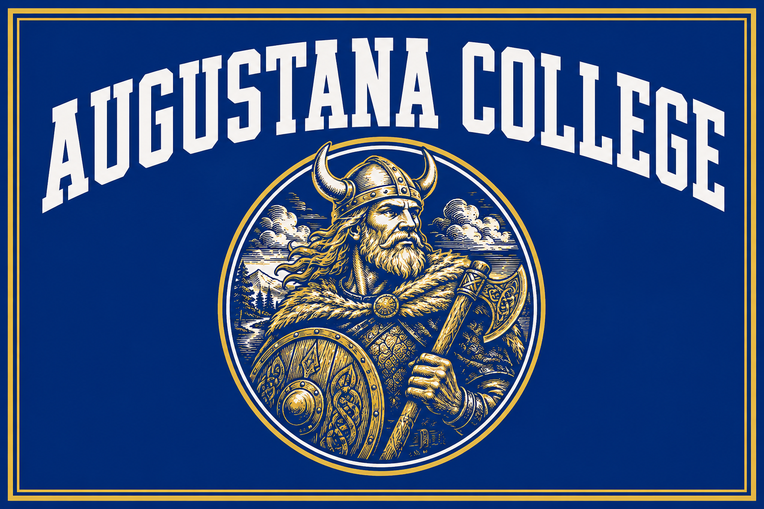 Augusta College Viking Blue and Gold Wall Art