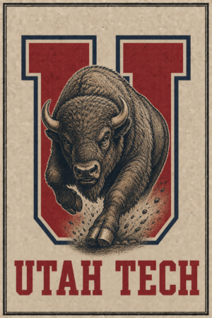 Utah Tech Bison Vintage-Inspired Wall Art