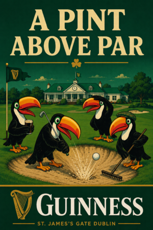 A Pint Above Par Toucan Golf Printed Wall Art