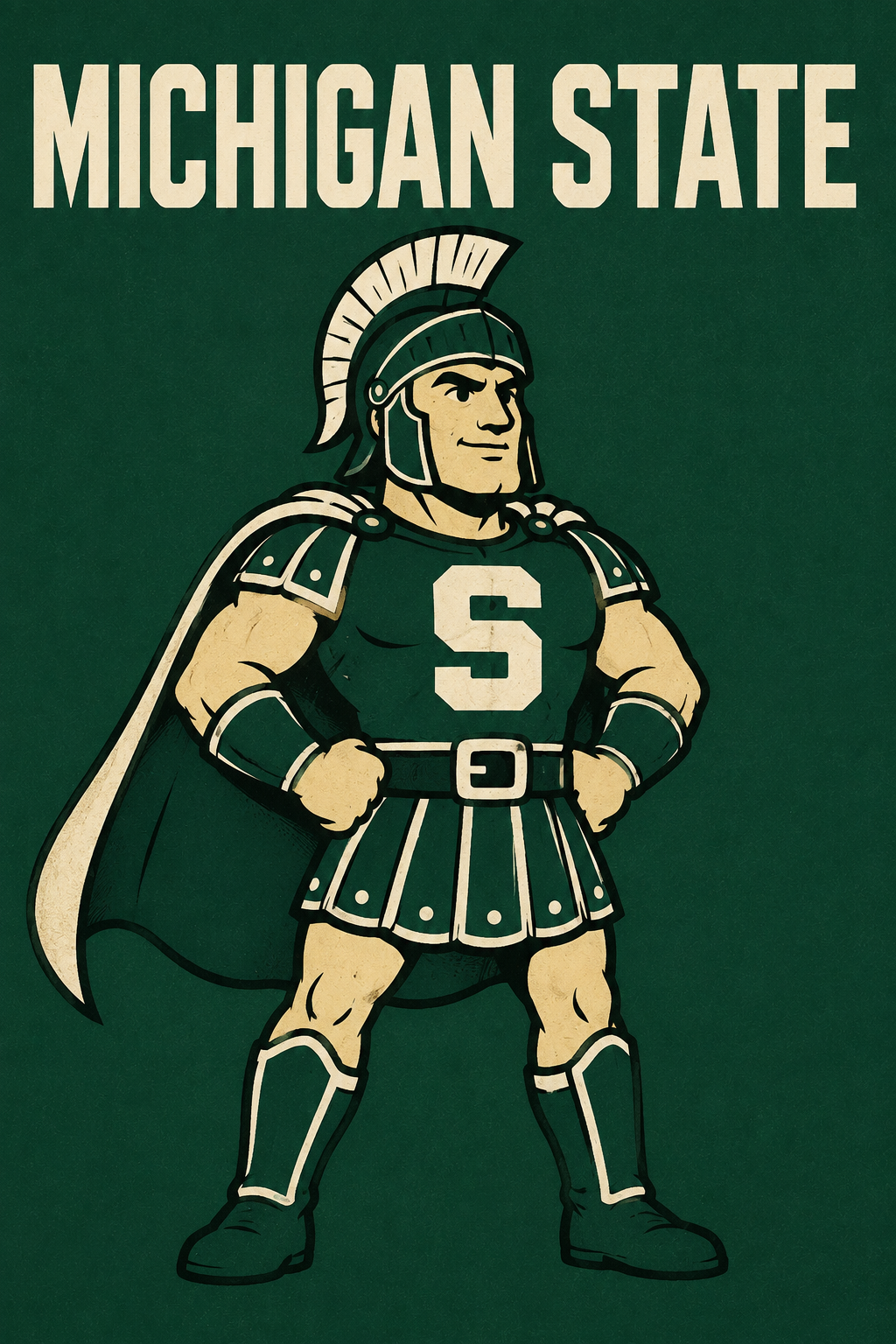 Michigan State Spartan Vintage-Style Printed Wall Art