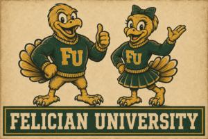 Felician University Golden Bird Mascot Vintage-Style Wall Art