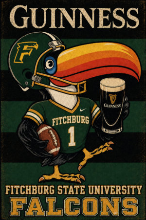 Fitchburg State Falcons Football & Guinness Graphic Wall Art