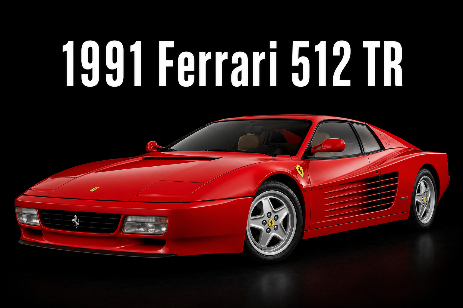 1991 Ferrari 512 TR Red Sports Car Wall Art