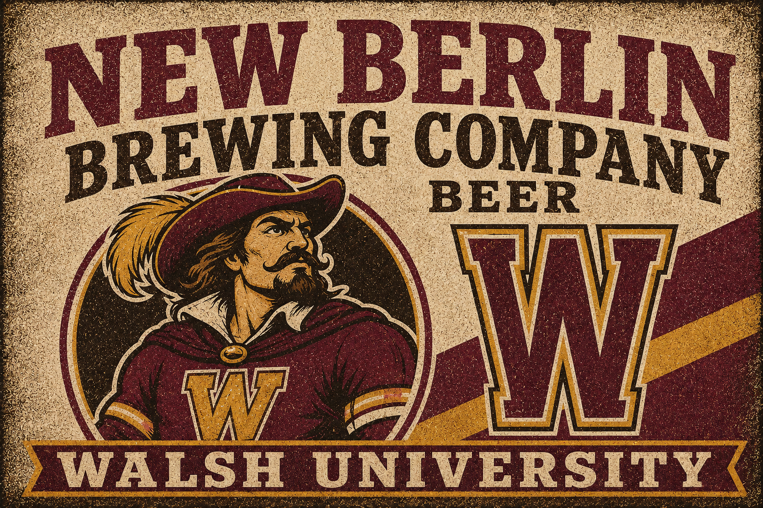 New Berlin Brewing Company Walsh University Vintage-Style Sign