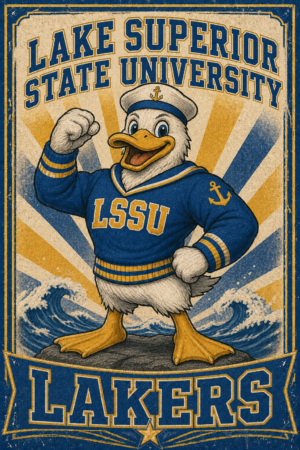 Lake Superior State University Lakers Duck Mascot Wall Art