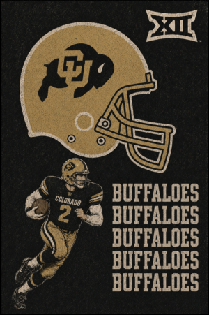 Colorado Buffaloes Vintage Football Helmet Wall Art