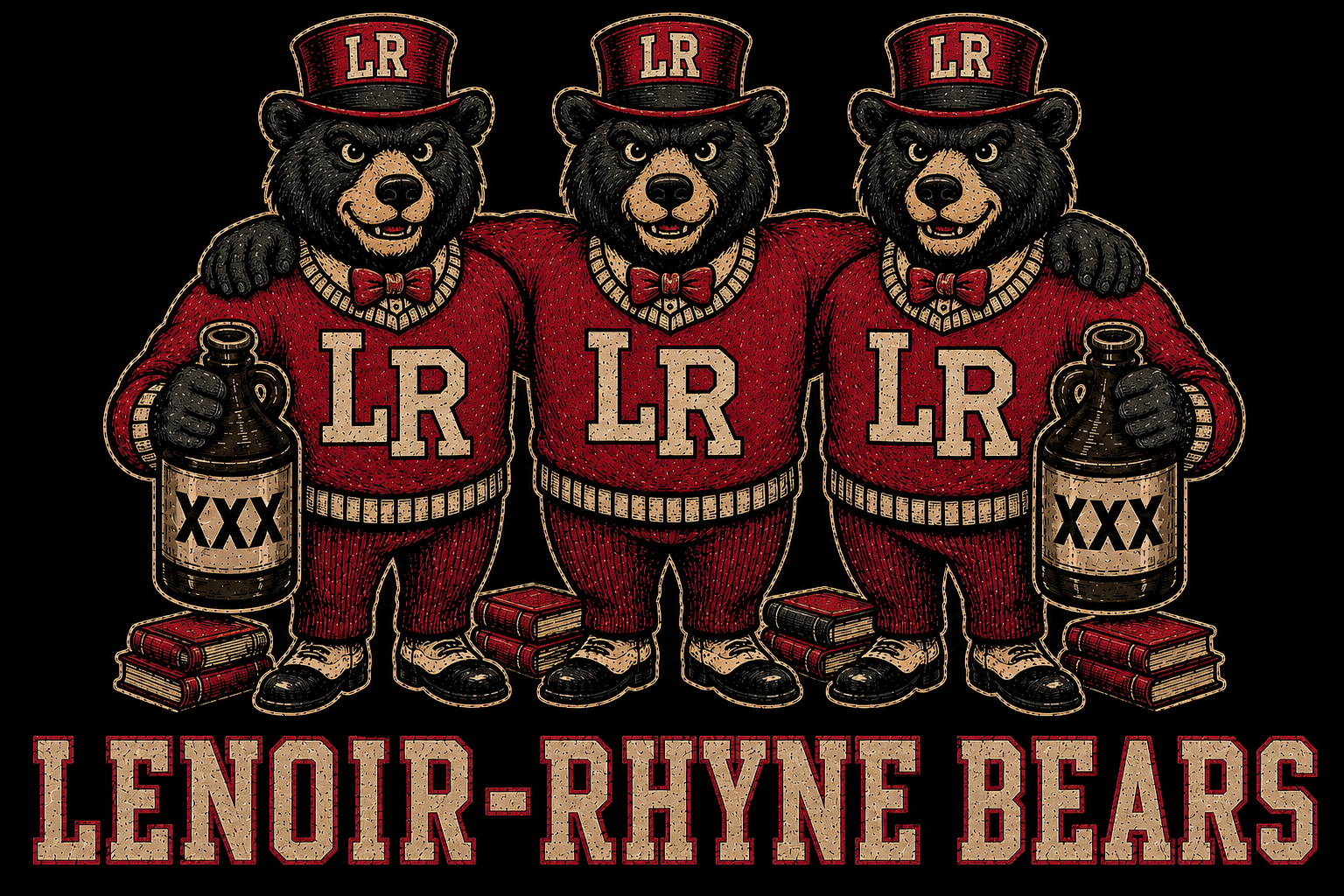 Lendir-Rhyne Bears LR Vintage-Style Graphic Design